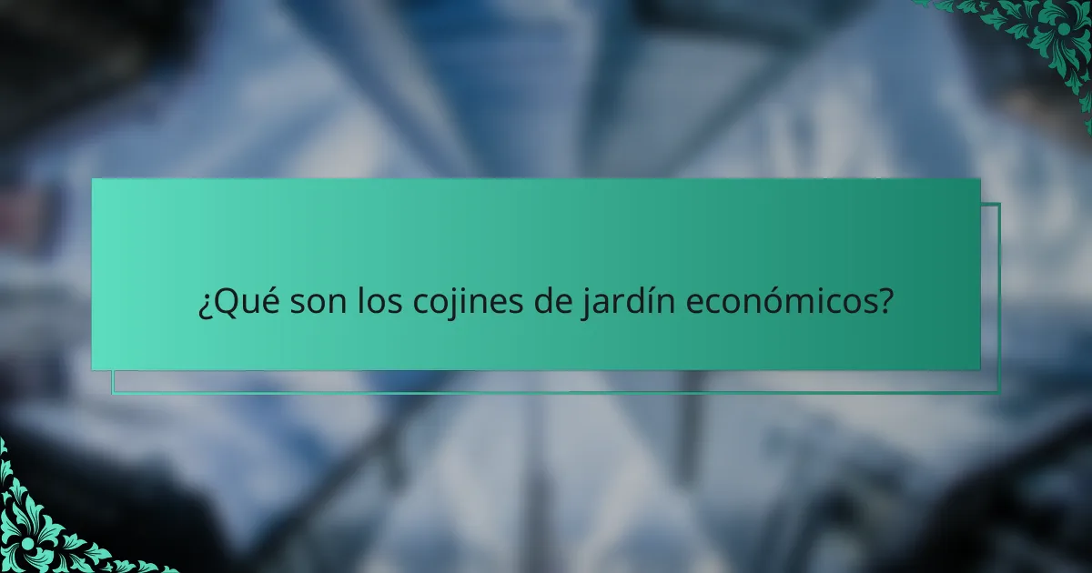 ¿Qué son los cojines de jardín económicos?